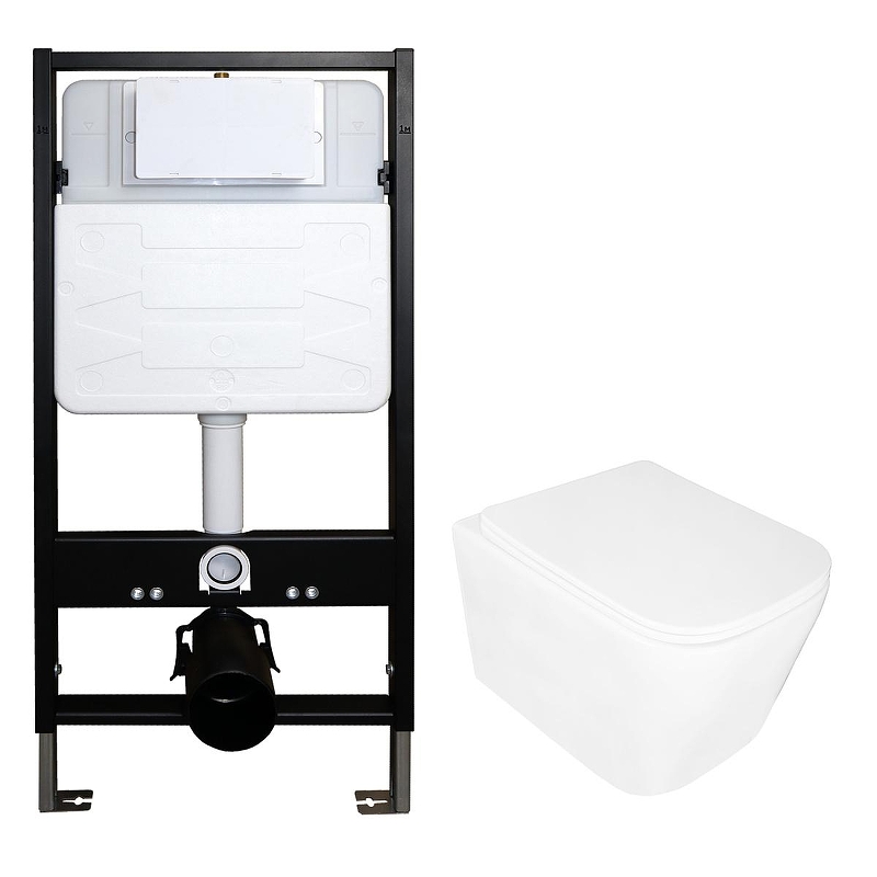 Комплект унитаза с инсталляцией Azario AZ-100-100F+91343 