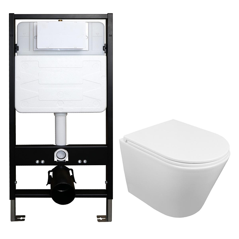 Комплект унитаза с инсталляцией Azario AZ-100-100F+AZ-0053-UQ3 