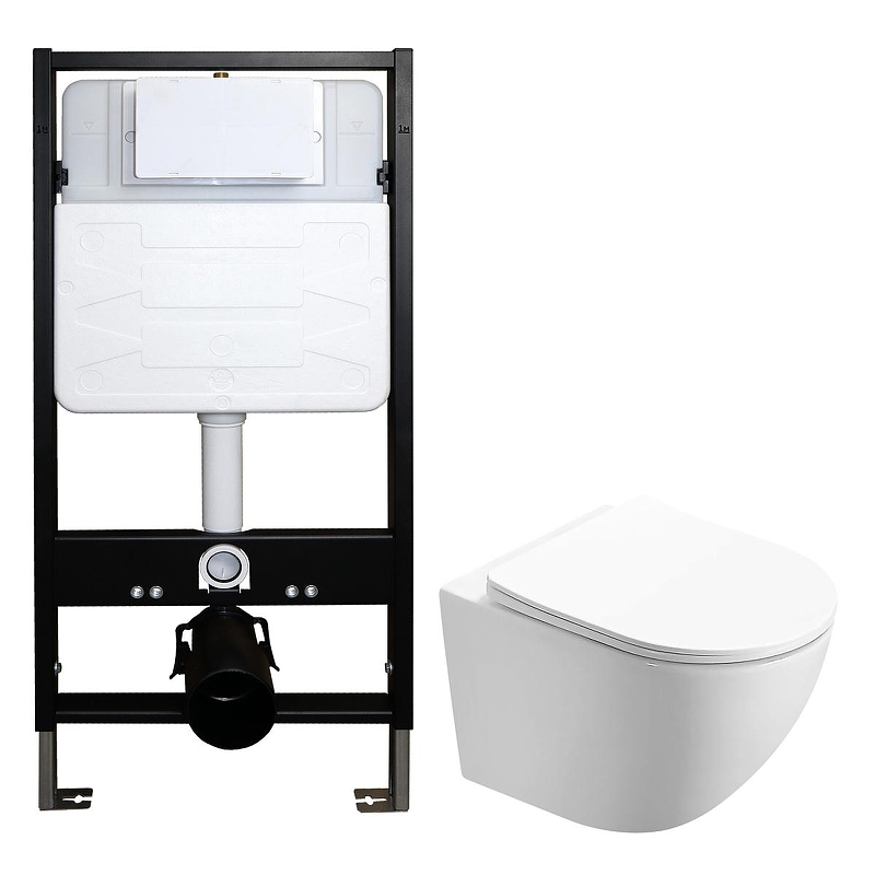 Комплект унитаза с инсталляцией Azario AZ-100-100F+AZ-0093UQ3 