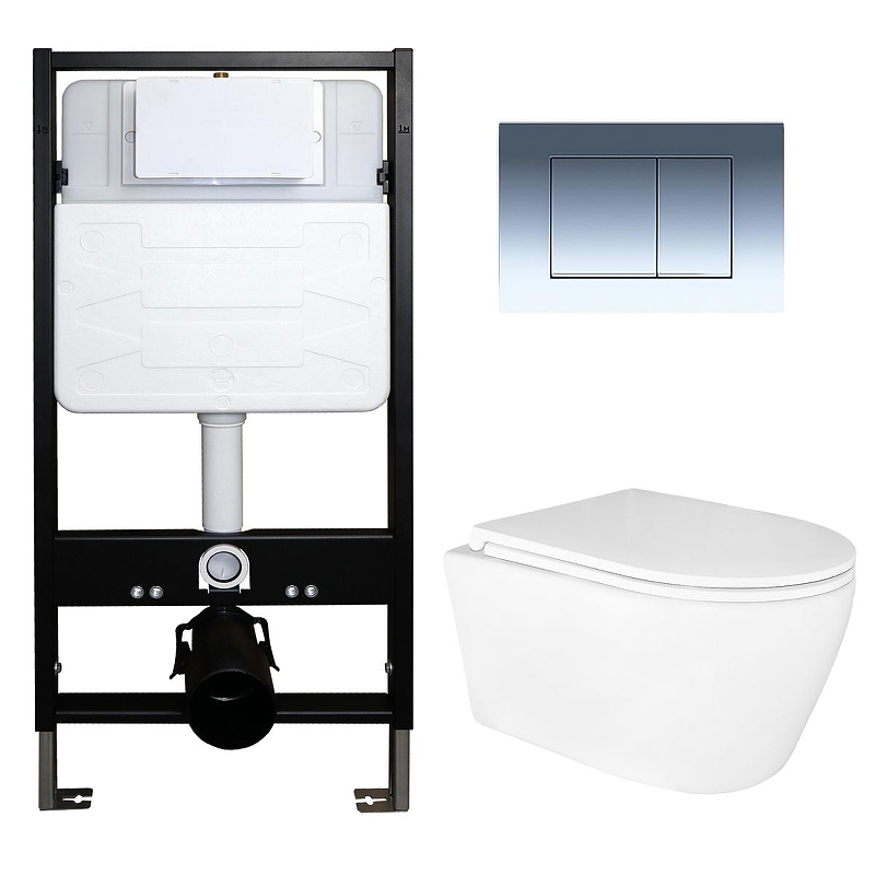 Комплект унитаза с инсталляцией Azario AZ-100-100F+AZ-2380+AZ-100-020F 