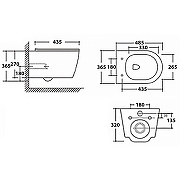 Комплект унитаза с инсталляцией Azario AZ-100-100F+AZ-2380+AZ-100-020F цвет Белый с сиденьем Микролифт и клавишей смыва цвет Хром глянцевый-19