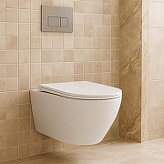 Комплект унитаза с инсталляцией Azario AZ-100-100F+AZ-2380+AZ-100-030F цвет Белый с сиденьем Микролифт и клавишей смыва цвет Хром глянцевый-23