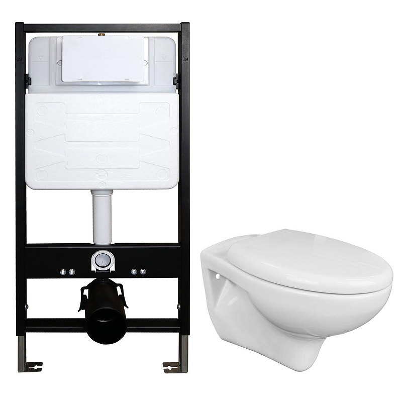 Комплект унитаза с инсталляцией Azario AZ-100-100F+AZ-VT005+AZ-VT005sc 