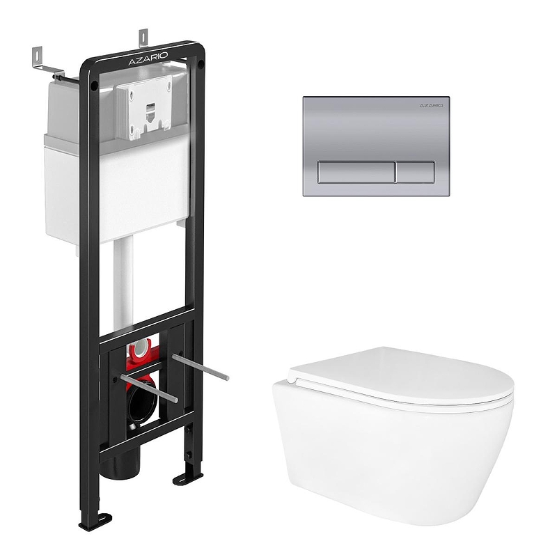 Комплект унитаза с инсталляцией Azario AZ-ИУ00009+AZ-2380+AZ-ИУ00014 