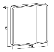 Зеркальный шкаф Azario 70 L CS00072835 с подсветкой цвет Белый-3
