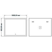 Зеркало Azario 100 CS00071910 с подсветкой с сенсорным выключателем-2