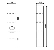 Шкаф пенал Azario Ника 30 CS00080414 подвесной цвет Белый глянцевый-2