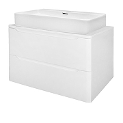 Тумба под раковину Azario Lotos 70 CS00084143 подвесная цвет Белый глянцевый-2