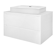 Тумба под раковину Azario Lotos 80 CS00084144 подвесная цвет Белый глянцевый-1