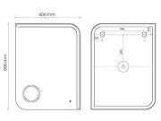 Зеркало Azario Lotos 60 R CS00084314 с подсветкой с сенсорным выключателем и подогревом-3