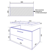 Тумба с раковиной Azario Ника 100 CS00089923 подвесная цвет Белый глянцевый-7
