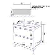 Тумба с раковиной Azario Мила 60 CS00091364 цвет Белый матовый-7