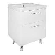 Тумба с раковиной Azario Ника 60 CS00091368 цвет Белый глянцевый-1