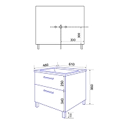 Тумба с раковиной Azario Ника 60 CS00091368 цвет Белый глянцевый-7