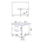 Тумба с раковиной Azario Ника 80 CS00091370 цвет Белый глянцевый-7