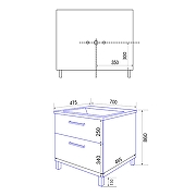 Тумба с раковиной Azario Ника 70 CS00094407 цвет Белый глянцевый-7