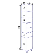 Шкаф пенал Azario Эстима 40 L CS00094560 цвет Графит-4