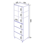 Шкаф пенал Azario Эстима 52 CS00094562 цвет Белый глянцевый-3