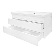 Тумба с раковиной Azario Эстима 100 CS00094585 подвесная цвет Белый глянцевый-1