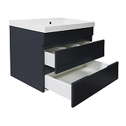 Тумба с раковиной Azario Эстима 60 CS00094587 подвесная цвет Графит-1