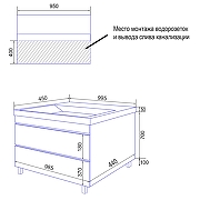 Тумба с раковиной Azario Эстима 100 CS00094590 цвет Белый глянцевый-6
