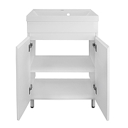 Тумба с раковиной Azario Эстима 60 CS00094635 цвет Белый глянцевый-2