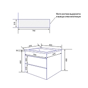 Тумба с раковиной Azario Viola 80 CS00097142 подвесная цвет Фисташковый-7
