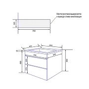 Тумба с раковиной Azario Viola 80 CS00097144 подвесная цвет Бежевый-7