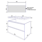 Тумба с раковиной Azario Viola 100 CS00097150 подвесная цвет Бежевый-7