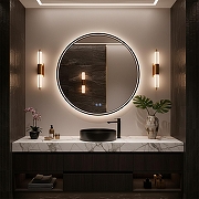 Зеркало Azario Димион 60 АZ-LED010525 с подсветкой цвет Серый матовый с сенсорным выключателем и подогревом-2