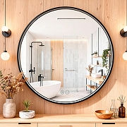 Зеркало Azario Димион 60 АZ-LED010625 с подсветкой цвет Черный матовый с сенсорным выключателем и подогревом-2