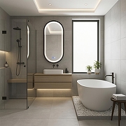 Зеркало Azario Блейк 50 АZ-LED011125 с подсветкой цвет Черный матовый с сенсорным выключателем и подогревом-2