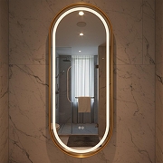 Зеркало Azario Блейк 50 АZ-LED011625 с подсветкой цвет Золото матовое с сенсорным выключателем и подогревом-5