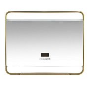 Зеркало Azario Дарья 100 АZ-LED013825 с подсветкой цвет Золото матовое с подогревом и часами