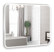 Зеркало Azario Стив 80 ФР-00001651 с подсветкой с сенсорным выключателем, подогревом и часами