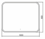 Зеркало Azario Стив 100 ФР-00001650 с подсветкой с сенсорным выключателем, подогревом и часами-2