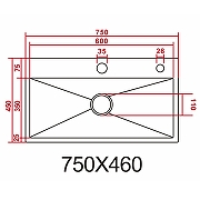 Кухонная мойка Azario Naomi 75 AZB7546H цвет Нержавеющая сталь-3