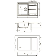Кухонная мойка Azario Izmir 74 CS00097682 цвет Песочный-6