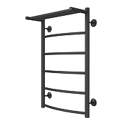 Водяной полотенцесушитель Azario Verona 500х800 AZ83864PG с полкой, нижнее/диагональное подключение, G 1/2 цвет Графит