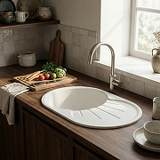 Кухонная мойка Azario Perla 73 CS00105241 цвет Белый крап-3