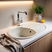 Кухонная мойка Azario Perla 73 CS00105241 цвет Белый крап-4