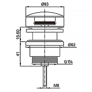 Донный клапан Azario AZ-105-BL-Н click-clack цвет Черный-2