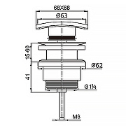 Донный клапан Azario AZ-106-BL click-clack цвет Черный матовый-1