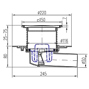 Душевой трап Azario Нептун AZ-326 X N с решеткой цвет Нержавеющая сталь-1