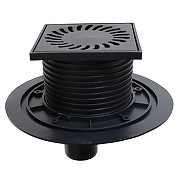 Душевой трап Azario AZ-384 AC с решеткой цвет Черный матовый