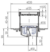 Душевой трап Azario AZ-384 AC с решеткой цвет Черный матовый-2