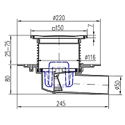Душевой трап Azario AZ-381 E с решеткой цвет Нержавеющая сталь-1