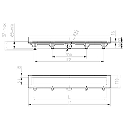 Душевой лоток Azario Klasik AZ-CH 850 KC2 с решеткой цвет Черный / под плитку-2