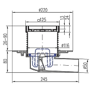Душевой трап Azario AZ-C381 A с решеткой цвет Хром / под плитку-3