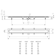 Душевой лоток Azario Klasik AZ-CH 850/50 KC с решеткой цвет Черный / под плитку-3